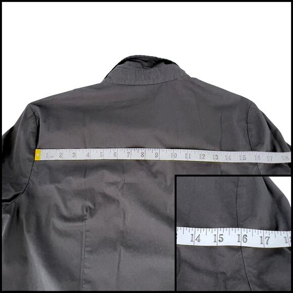 Michael by Michael Kors Long Sleeve Belted Utility Button Down Shirt Large Black - Picture 11 of 14